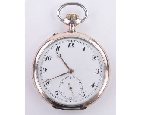 An IWC Swiss silver and gold plate topwind open face pocket watch,serial no. 665813, case width 50mm, working order.