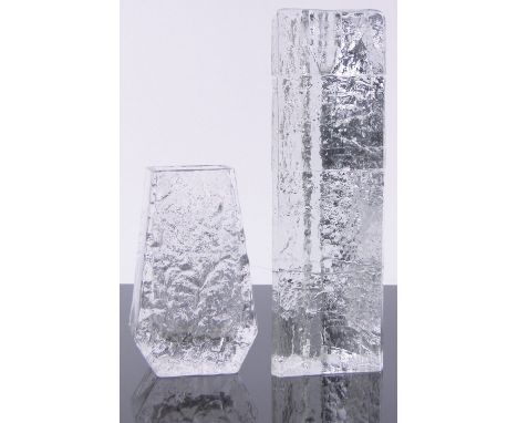 A Whitefriars candlestick by Geoffrey Baxter,height 8.75", and a Whitefriars vase, (2).