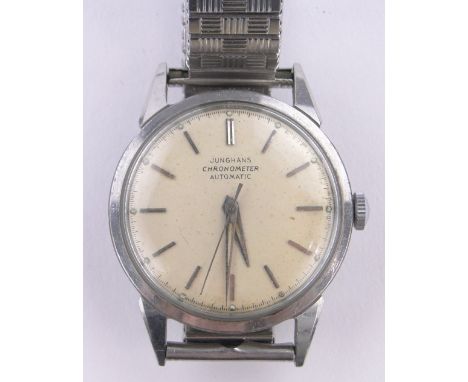 A gent's Vintage Junghan's automatic chronometer wristwatch,circa 1960s, stainless steel cased, case width 34mm, working orde