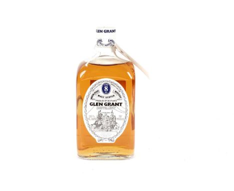 A bottle of Glen Grant Distillery Highland Malt Scotch Whisky, 8 years old, oak cask matured, 26 2/3 fl. oz.