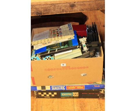 Two vintage Scalextric and quantity of accessories