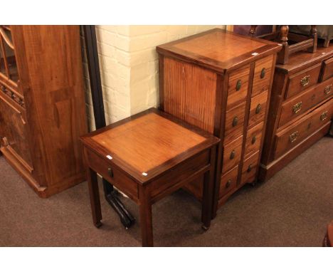 Colonial style eight drawer chest and matching lamp table