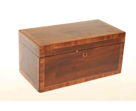 19th Century walnut crossbanded tea caddy