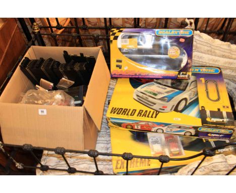 Two boxed Scalextric sets and collection of accessories