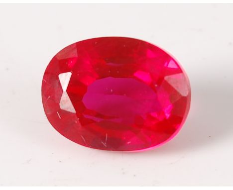 A natural heat-treated red ruby, being oval cut, weighing 8.2ct, with certificate