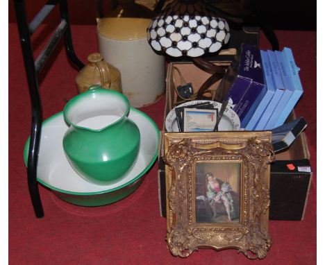 A large collection of miscellaneous items, to include James Pearson of Chesterfield stoneware flagon, early 20th century wash