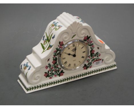 A Portmeirion? mantel clock having a quartz movement