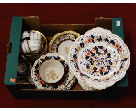 A Victorian part dessert service, on a white ground with floral transfer decoration heightened in gilt; together with a Victo