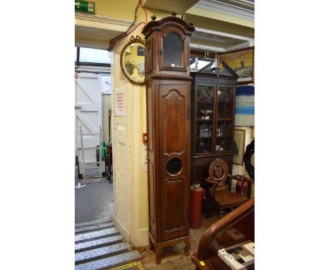 An old Continental oak longcase clock case,&nbsp;238cm high.En suite with the previous lot.&nbsp;&nbsp; 