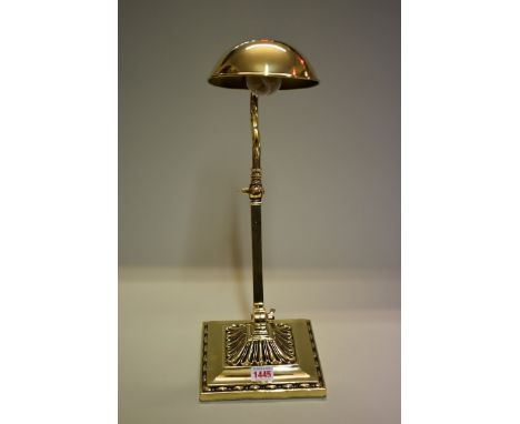 An antique 'Emeralite' brass adjustable desk lamp, labelled, approx 46cm high. 