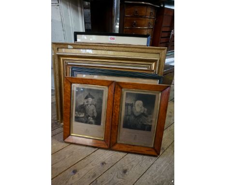 A mixed collection of pictures and prints,&nbsp;to include; a Bartolozzi print; a pair of engravings of the Isle of Wight, af