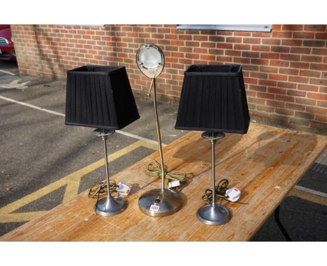 A pair of reproduction table lamps;&nbsp;together with another desk lamp. (3) 