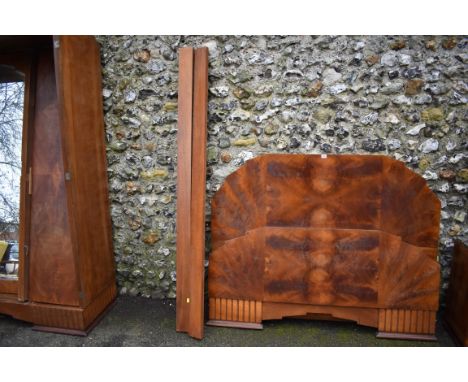 A Continental Art Deco bed, 150cm wide.Collection of this lot is strictly by appointment on Saturday 13th March between 9-2pm