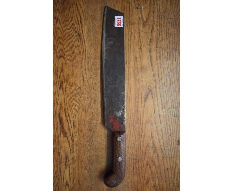 A British military machete, the 32cm blade stamped with broad arrow and dated 1920. 