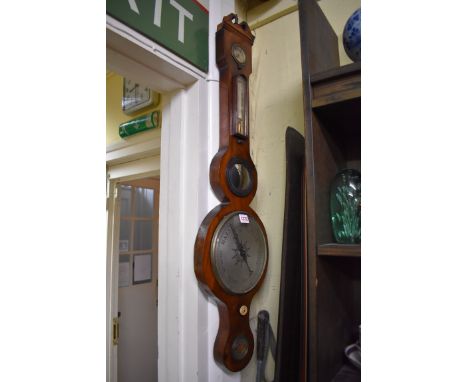 A 19th century mahogany five dial banjo barometer,&nbsp;inscribed 'Php Bianchi, Longton'. 