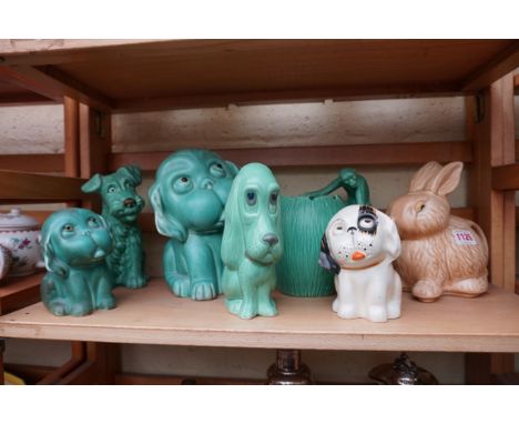 A collection of Sylvac, Crown Devon, and similar, to include: a novelty 'Bunny' teapot and cover, (s.d. to some). (7) 