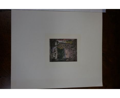 Samuel Palmer,&nbsp;'The Sleeping Shepherd', colour print, pl.12 x 10.5cm. 