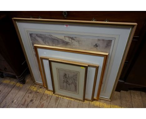 Sir William Russell Flint,&nbsp;'The Four Singers of Vera', signed in pencil, colour print, I.24 x 35cm; together with two fu