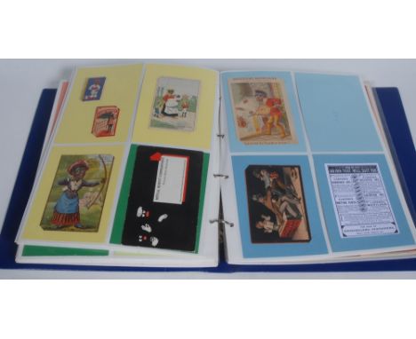 Advertising -  Various - Delicatessen - coloured lithograph trade cards, four L Bodin Place d'Aimer cards, each with a comica