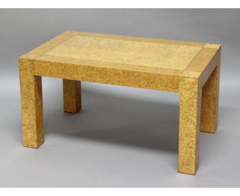 RARE G-PLAN RETRO COFFEE TABLE - R A BIRD an unusual burr elm veneer and brass inlaid coffee table, designed by R A Bird in 1