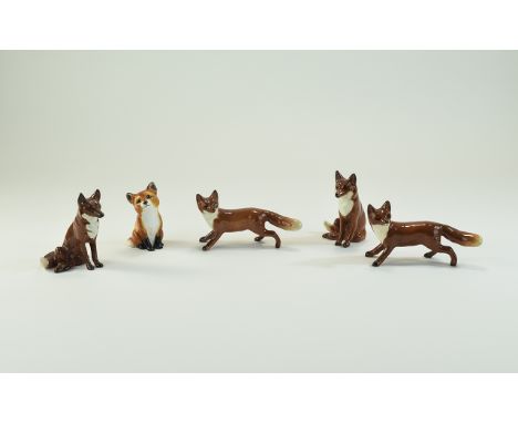 Beswick Wild Animal Figure Foxes ( 5 ) In Total. 1/ Fox - Standing ( 2 ) Model No 1440. Designer A Gredington. Height 2.5 Inc