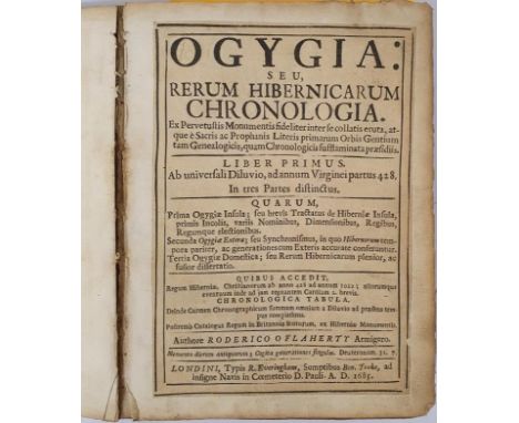 O'Flaherty, Roderic. Ogygia: Seu, Rerum Hibernicarum Chronologia (Chronological Account of Irish Events). Londidi: Typis R Ev