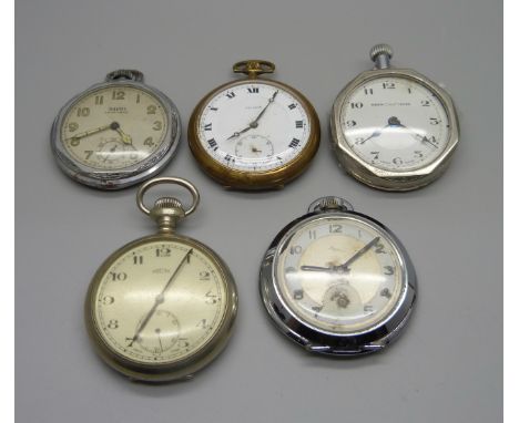Five pocket watches 