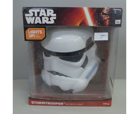 A Star Wars Stormtrooper 3D Deco Light, boxed 