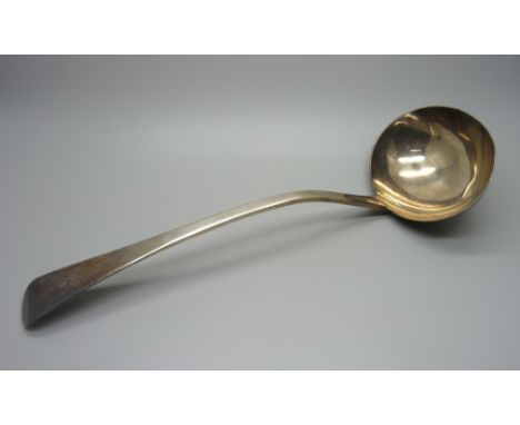 A George IV silver ladle, London 1828, 220g 