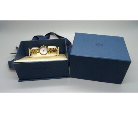 A lady's Raymond Weil wristwatch with mother of pearl dial, (5817 Allegro), 21mm case, with box and papers 