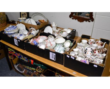 A quantity of ceramics including; part tea services by Royal Albert ''Lady Hamilton'' pattern, a Royal Albert ''Moss Rose'' p