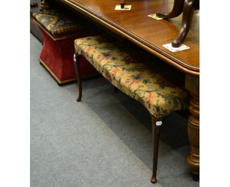 A tapestry covered early 20th century stool; and a Victorian woolwork top stool / footstool  