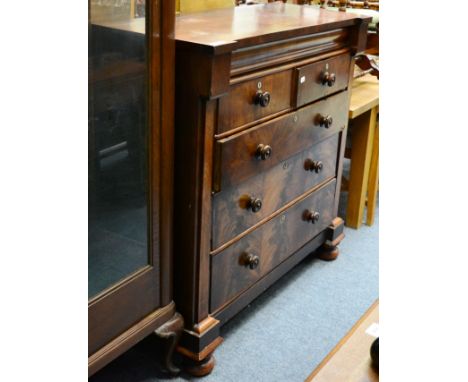 A Victorian mahogany four height Scotch chest