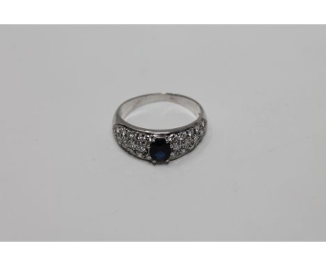 A superb quality 18ct sapphire and diamond ring, approximately 1.5ct, size Q.