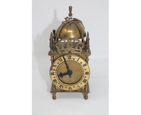 A brass Smiths lantern mantel clock