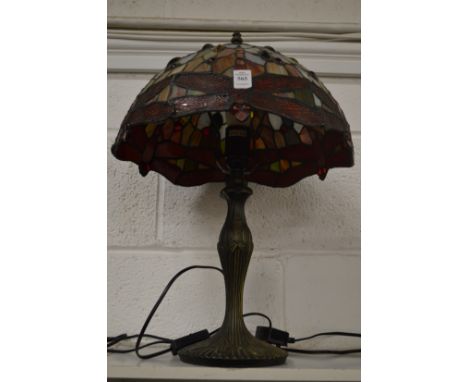 A Tiffany style dragonfly table lamp.