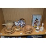 Pottery tea service and other items.