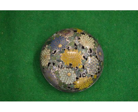 A Japanese silver cloisonne enamel lid.