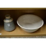 A modern pool pottery vase and a large bowl.