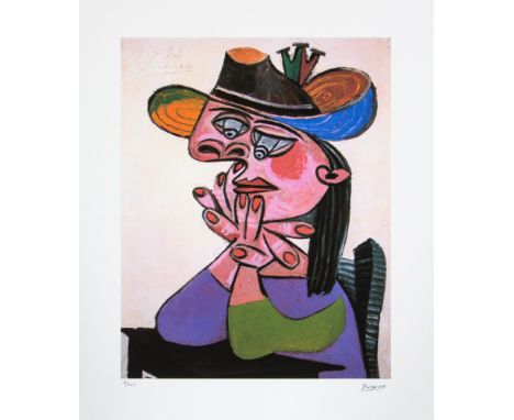 Pablo Picasso (after) 'Woman in a Hat' lithograph print, limited edition of 200, sheet size 50 x 70 cm, plate signed bottom r