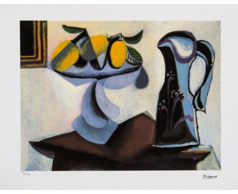 Pablo Picasso (after) 'Still Life with Lemon and a Jug' lithograph print, limited edition of 200, sheet size 50 x 70 cm, plat