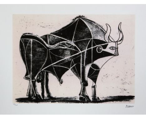 Pablo Picasso (after) 'The Bull' lithograph print, limited edition of 200, sheet size 50 x 70 cm, plate signed bottom right, 