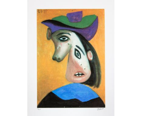 Pablo Picasso (after) 'Weeping Womans Head' lithograph print, limited edition of 200, sheet size 50 x 70 cm, plate signed bot