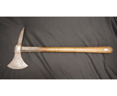 Late 18th C: French boarding axe. 63cm long, 27cm head.