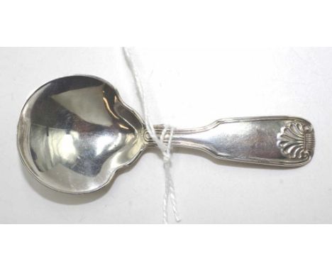 George IV sterling silver caddy spoon hallmarked London 1829, maker : Jonathan Hayne  ,  24 grams approx.