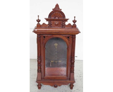 Large antique Polyphon Orpheus music box with vertically mounted 46cm disk installed, with decorative removable headboard and