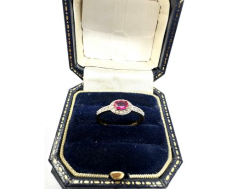 18ct Gold Diamond And Ruby  Ring (2.5g) 