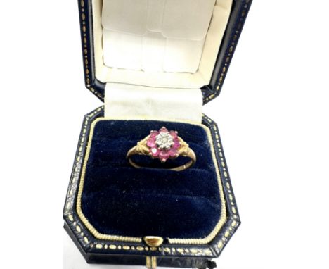 9ct Diamond And Ruby  Ring (2g) 
