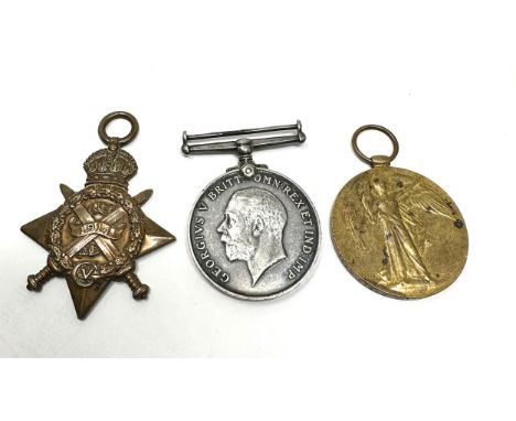 ww1 mons star trio medals to pte j mills yorks. light infantry 