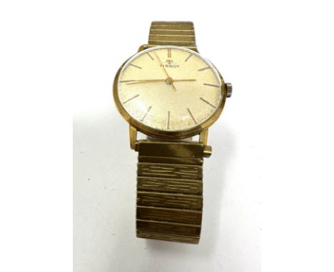 Vintage Gents gold tone Tissot  wrist watch hand winding  the watch is not ticking 